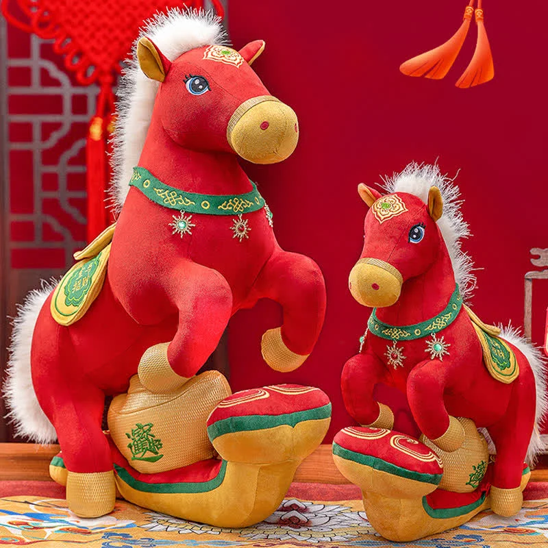 User-Friendly Ownkoti Red amp Gold Majestic Horse Mascot Plush Powerful