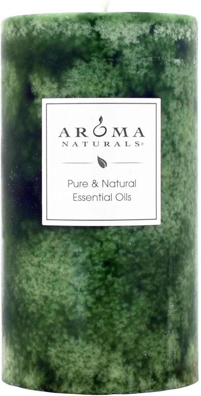 Clean Aroma Naturals Holiday Juniper Spruce and Basil Essential Oil Pillar Candle Proven