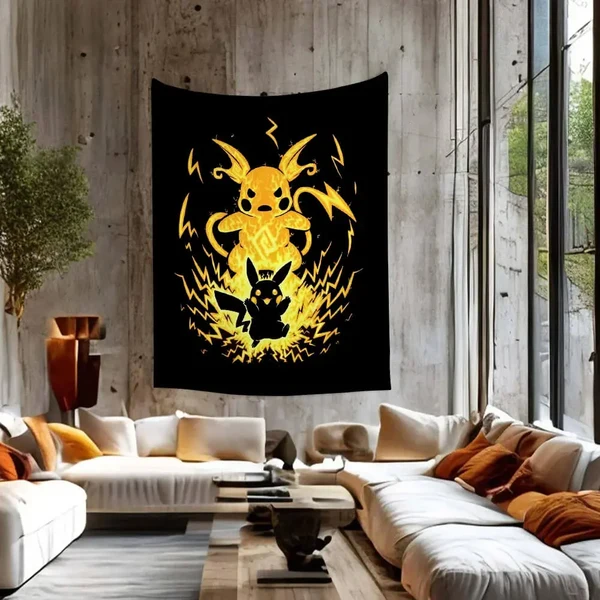 Breathable 3D Pikachu Tapestry Elegant