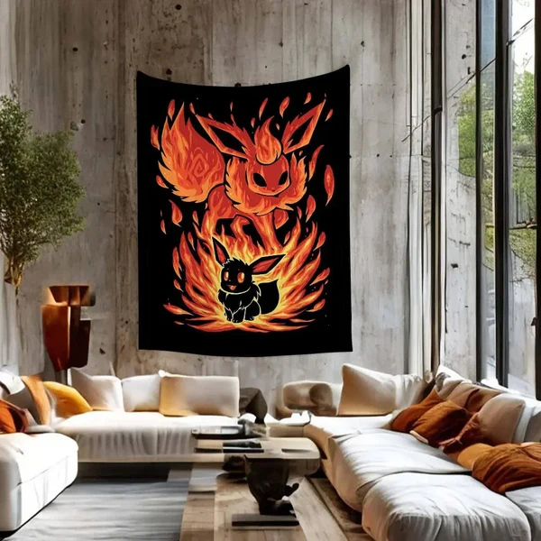 Traditional 3D Eevee Pokemon Tapestry Carefully Designed