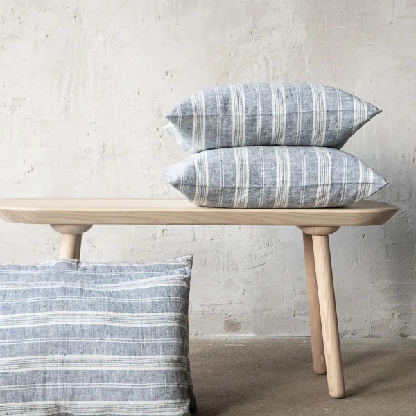 Trendy Multistripe Lumbar Pillow Indigo Lightweight