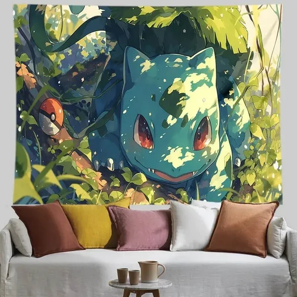 Secure Bulbasaur Pokemon Wall Banner Green