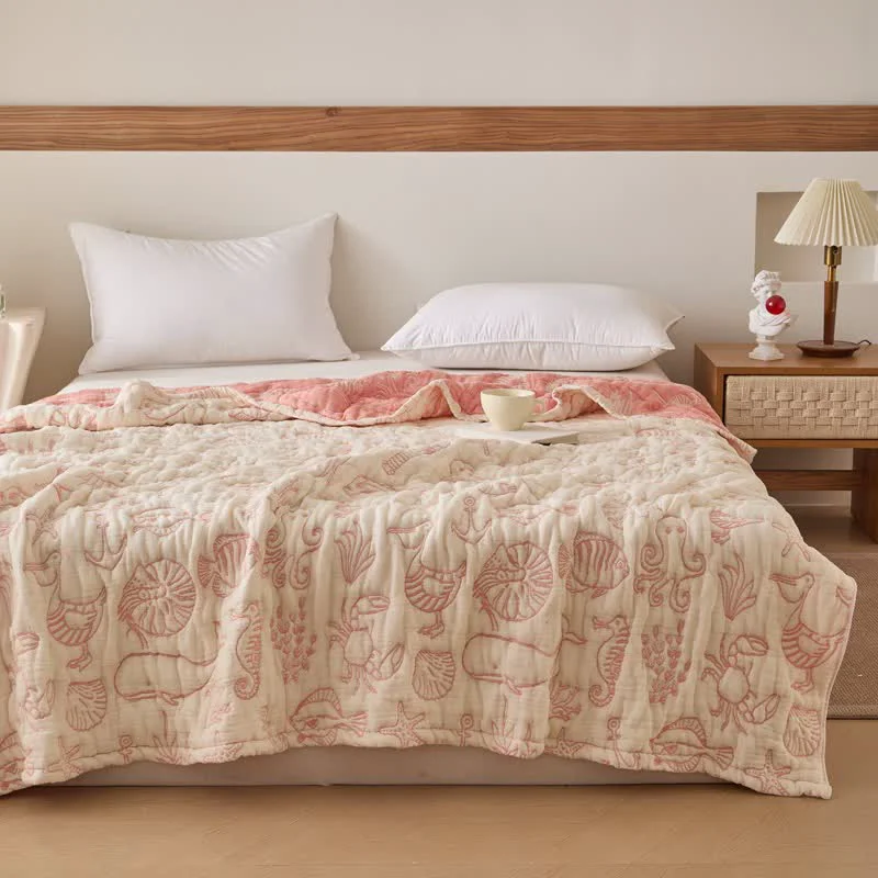 Breathable Ownkoti Ocean Life Cotton Gauze Quilt Artisan