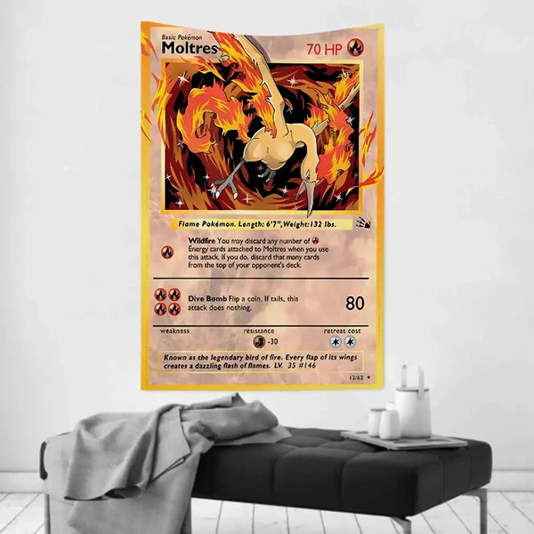 Practical Moltres Wall Tapestry – Pokemon TCG Tapestry High-Grade