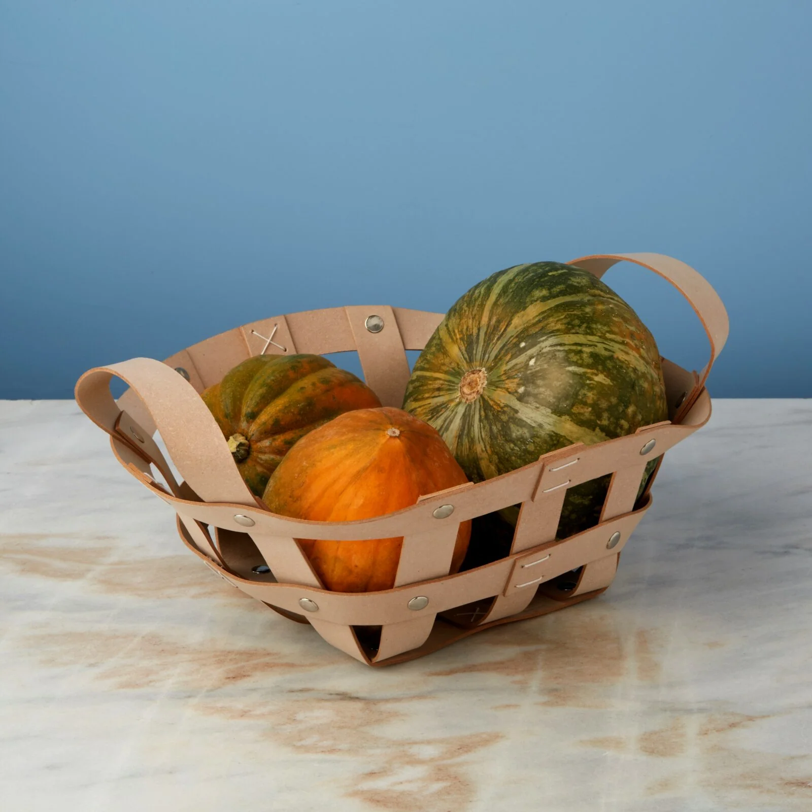 Verified Pali Recycled Leather Tabletop Basket Breathable