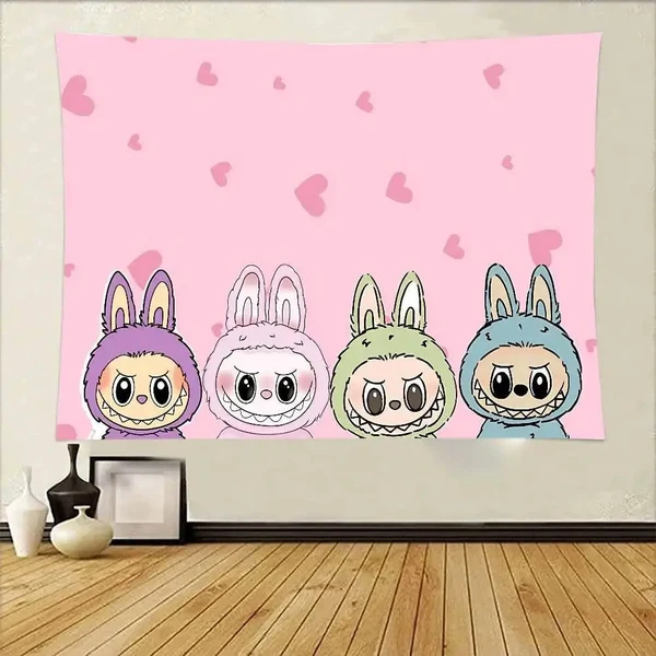 Classic Labubu Cartoon Tapestry Clean
