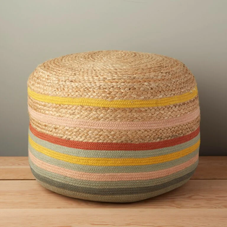 Smooth Noe Jute Pouf Practical