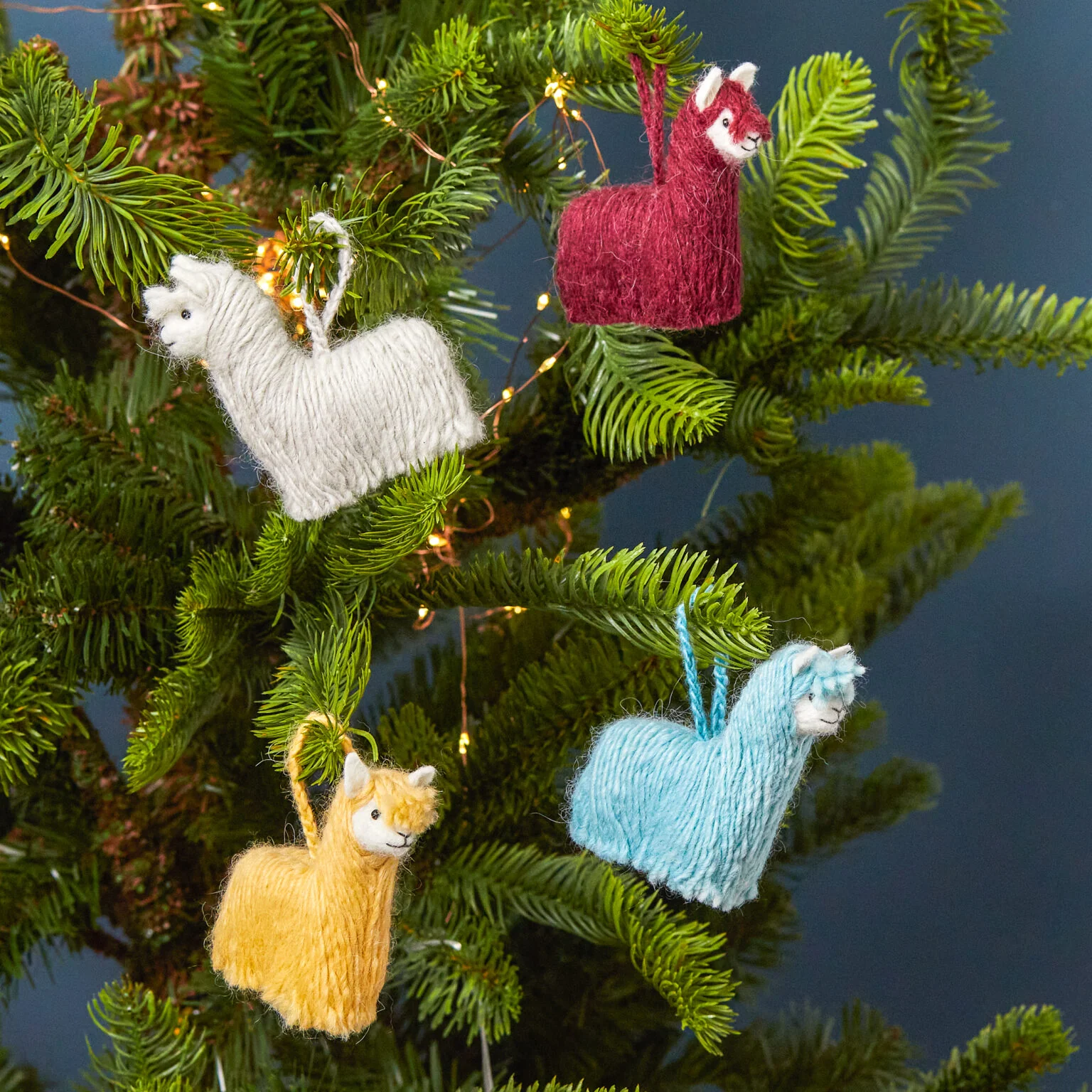 Contemporary The Alpaca Crew Ornament Set of 4 Smooth