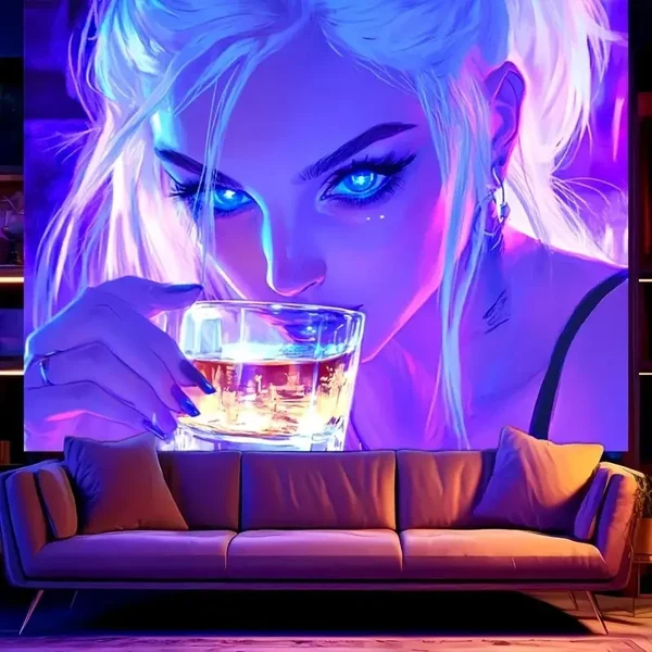 Safe Neon Bar Babe Tapestry Sustainable
