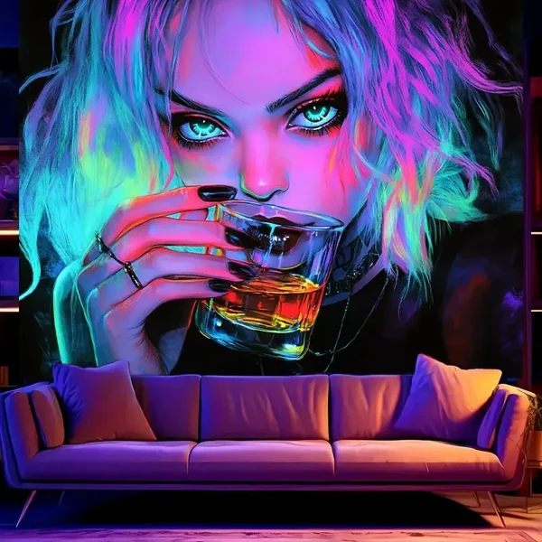 Modern Fluorescent Femme Vibe Tapestry Casual