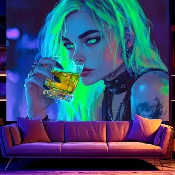 Fashionable Glow Nightlife Diva Tapestry Genuine
