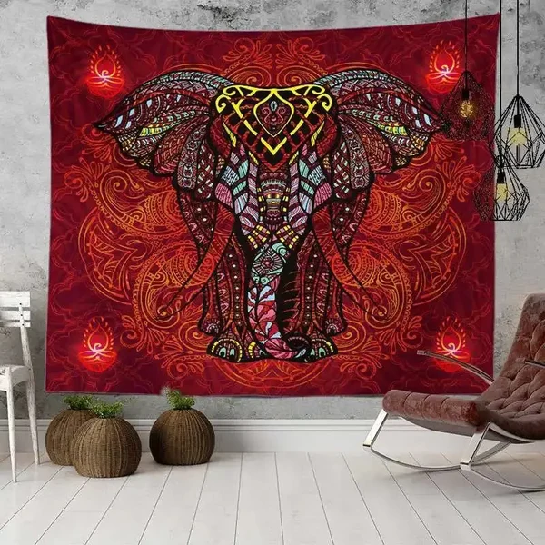 Eco-Friendly Minimalist Elephant Tapestry Recyclable