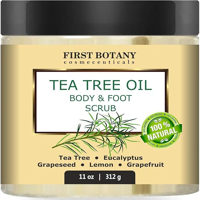 High-Grade First Botany Natural Tea Tree Oil Body Foot Scrub Verified