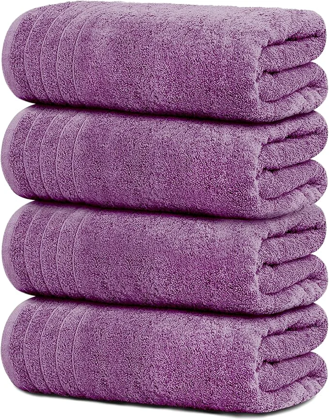 Organic Tens Towels Pack of 4 Extra Large Bath Towels 30 x 60 Inches Cotton Fine