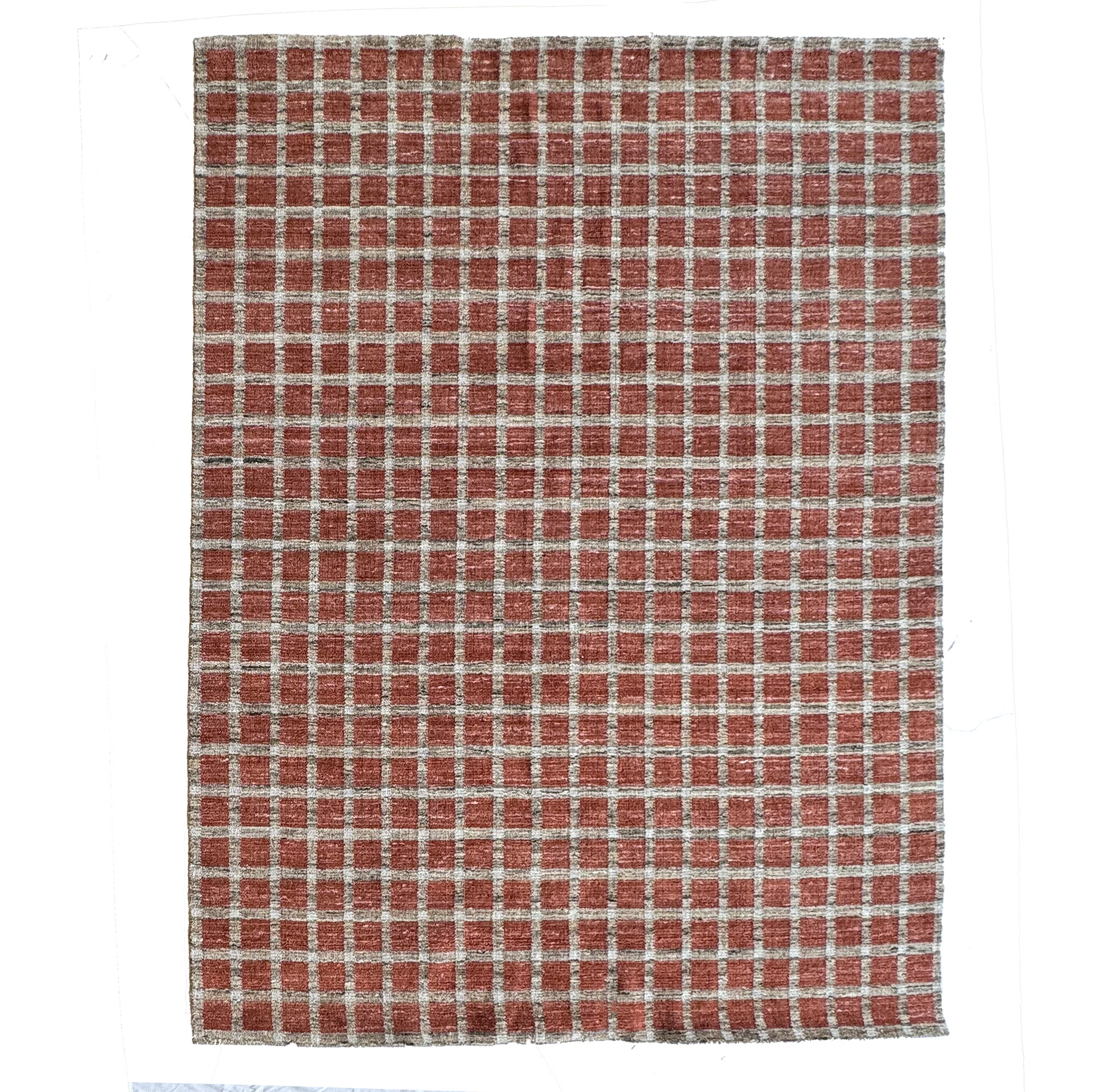 Powerful Tattersall Brick Rug Environmentally Friendly
