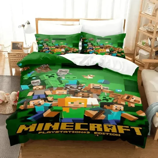 Next-Generation Minecraft amp Roblox Gaming Quilt Cover Luxury