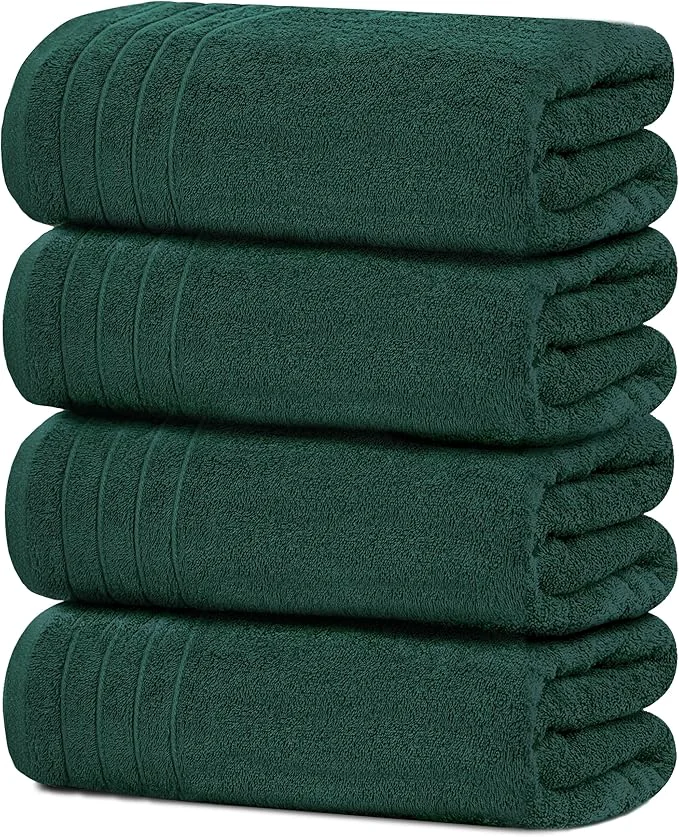 Authentic Tens Towels Pack of 4 Extra Large Bath Towels 30 x 60 Inches Cotton User-Friendly