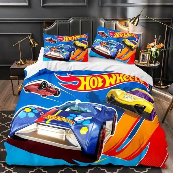 Official 3D Hot Wheels Quilt Cover Unique