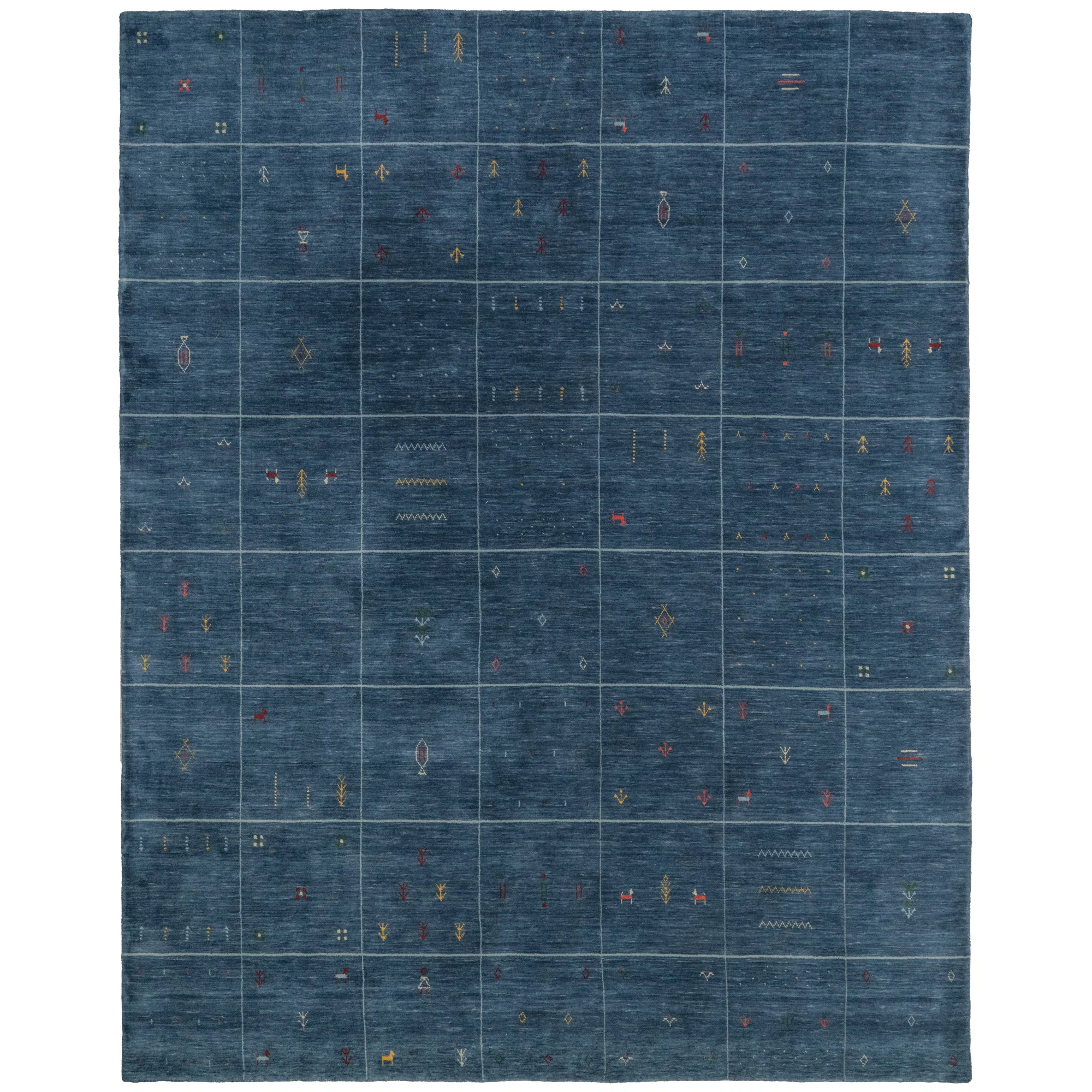 Unique Zagros Cobalt Blue Rug Fine