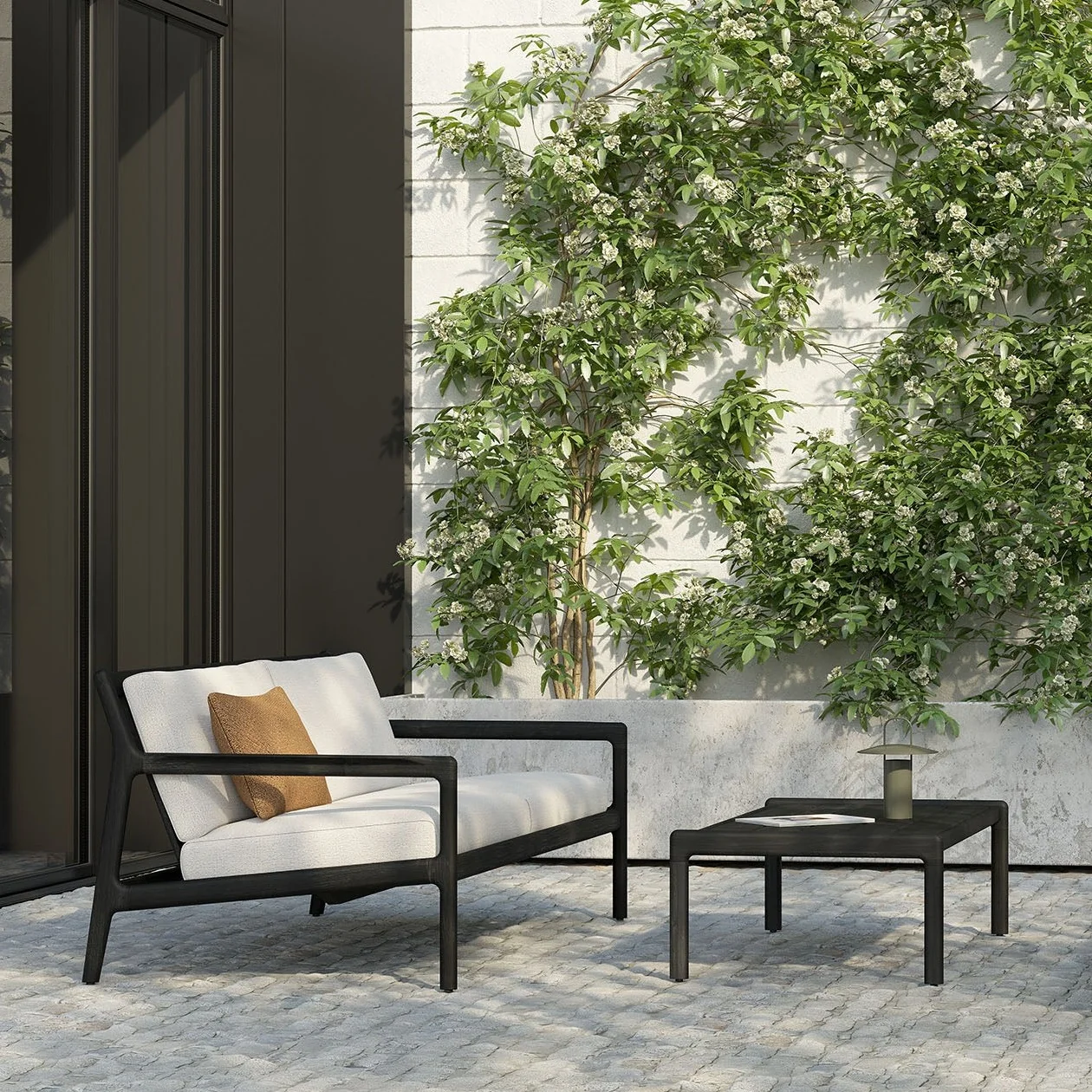 Specialty Jack Solid Black Teak Outdoor Coffee Table 47.5 Powerful