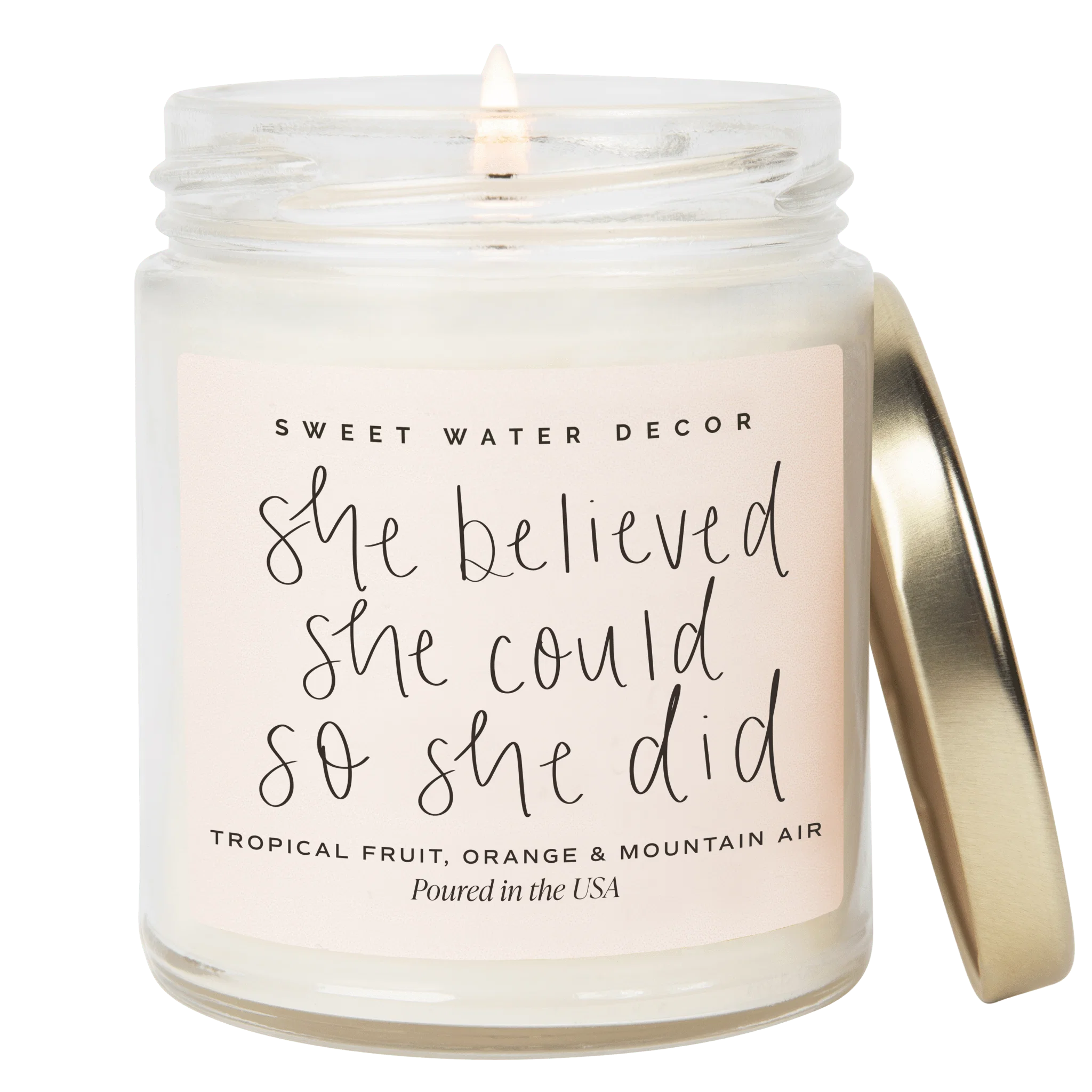 Artisan She Believed She Could So She Did Soy Candle – Clear Jar – 9 oz Island Air Specialty