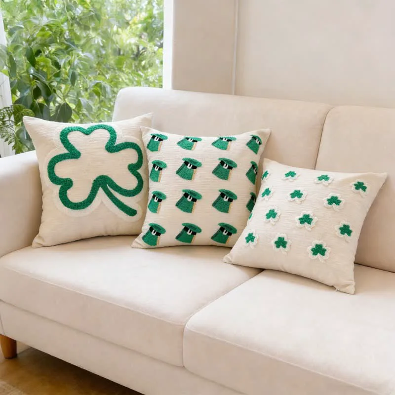 Smart Ownkoti Festive Irish Shamrock Throw Pillow Cover Fine