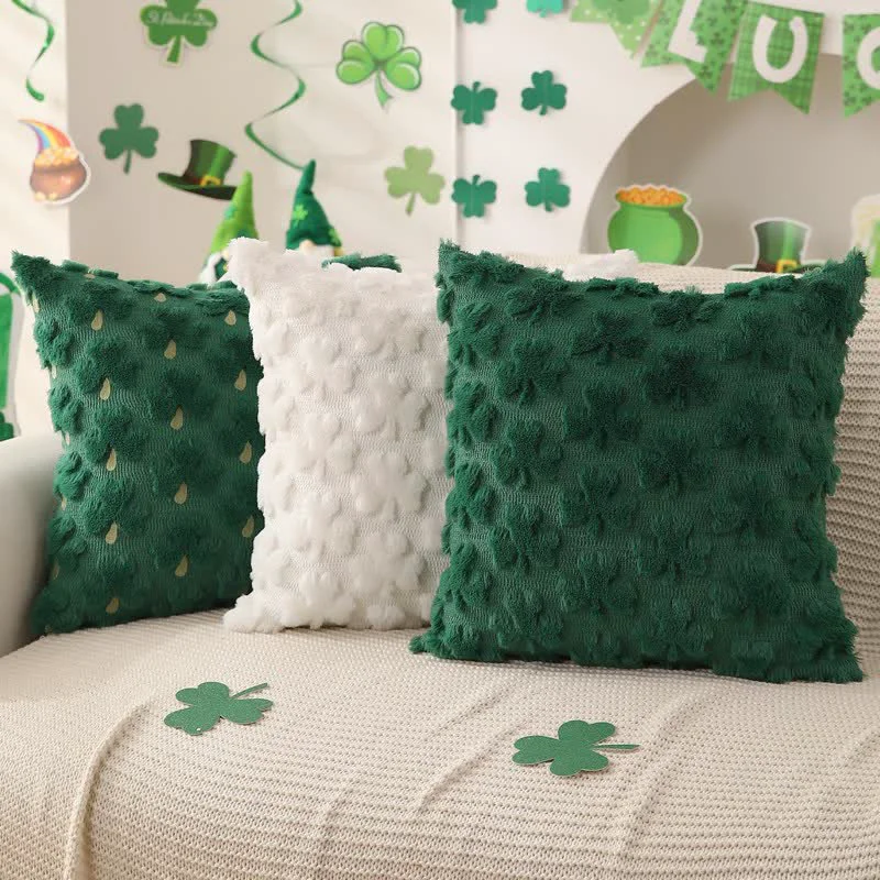 Verified Ownkoti Solid Shamrock Jacquard Throw Pillow Cover 2PCS Practical
