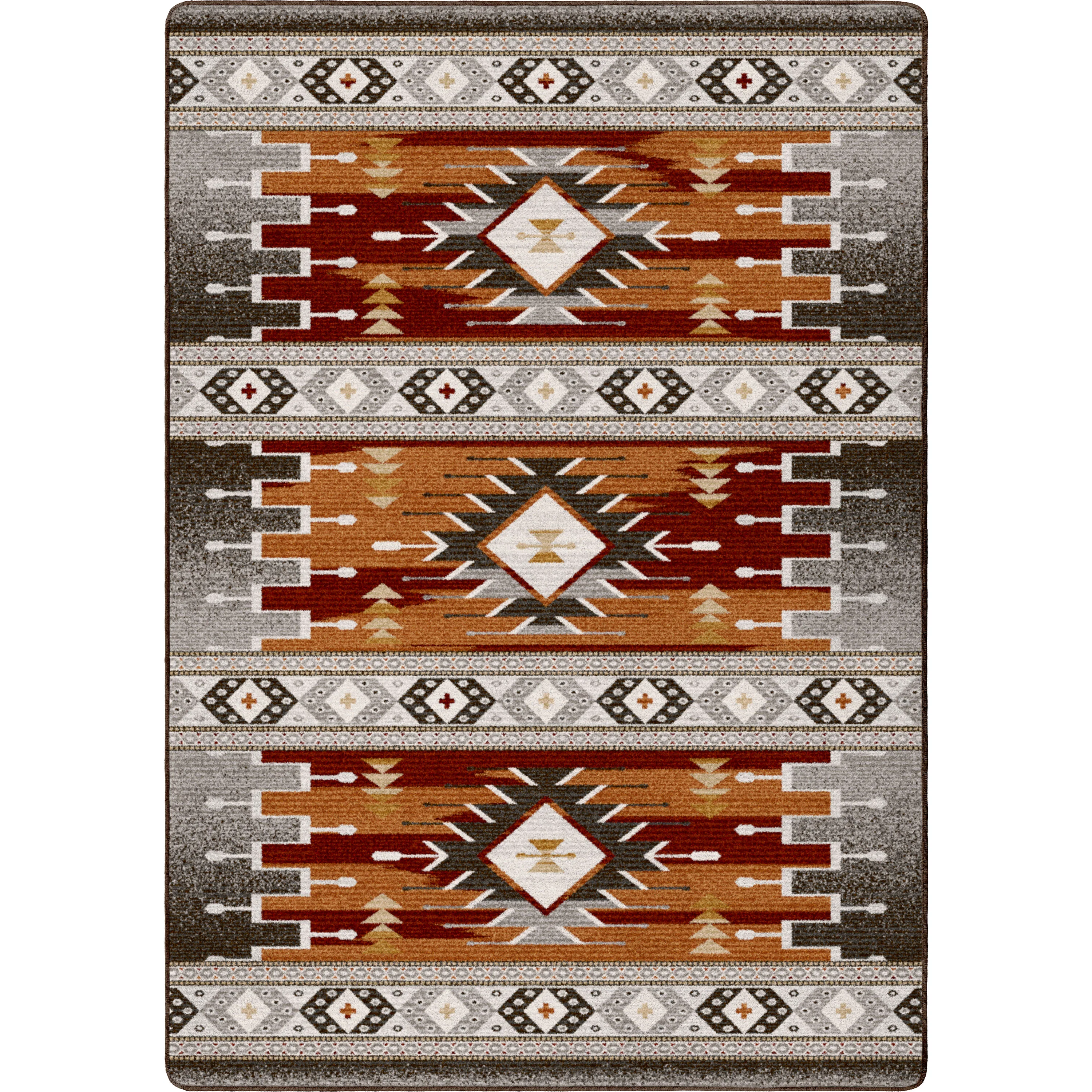 Pure Barred Rug – Rust Trendy