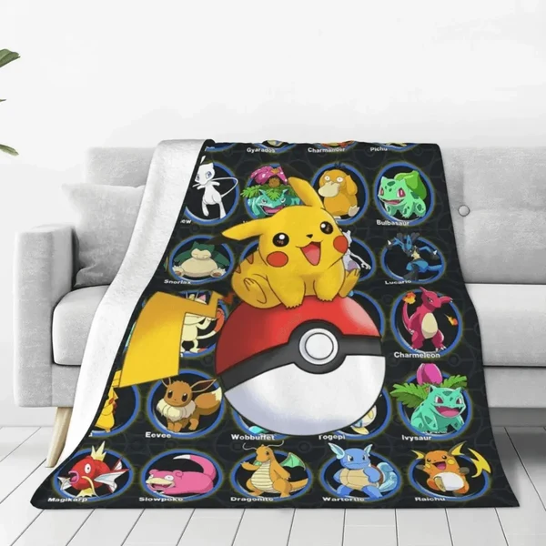 Exceptional 3D Pokemon Pikachu Anime Throw Blanket Certified