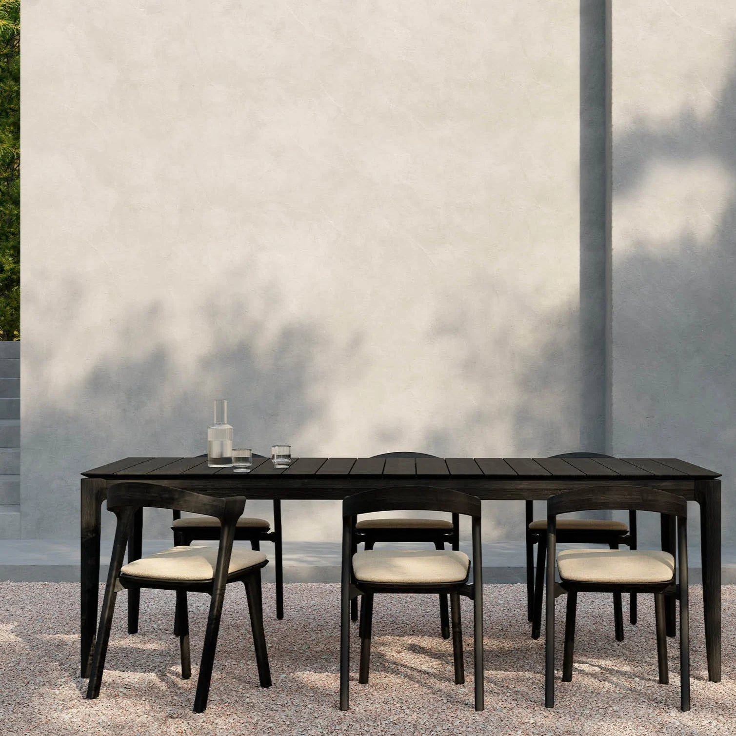 Optimized Bok Solid Black Teak Outdoor Dining Table 79 quot Certified