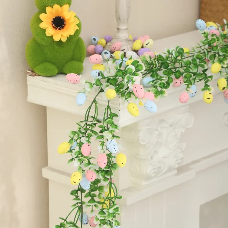 Artisan Ownkoti Artificial Easter Egg Eucalyptus Greenery Garland 2PCS Detailed