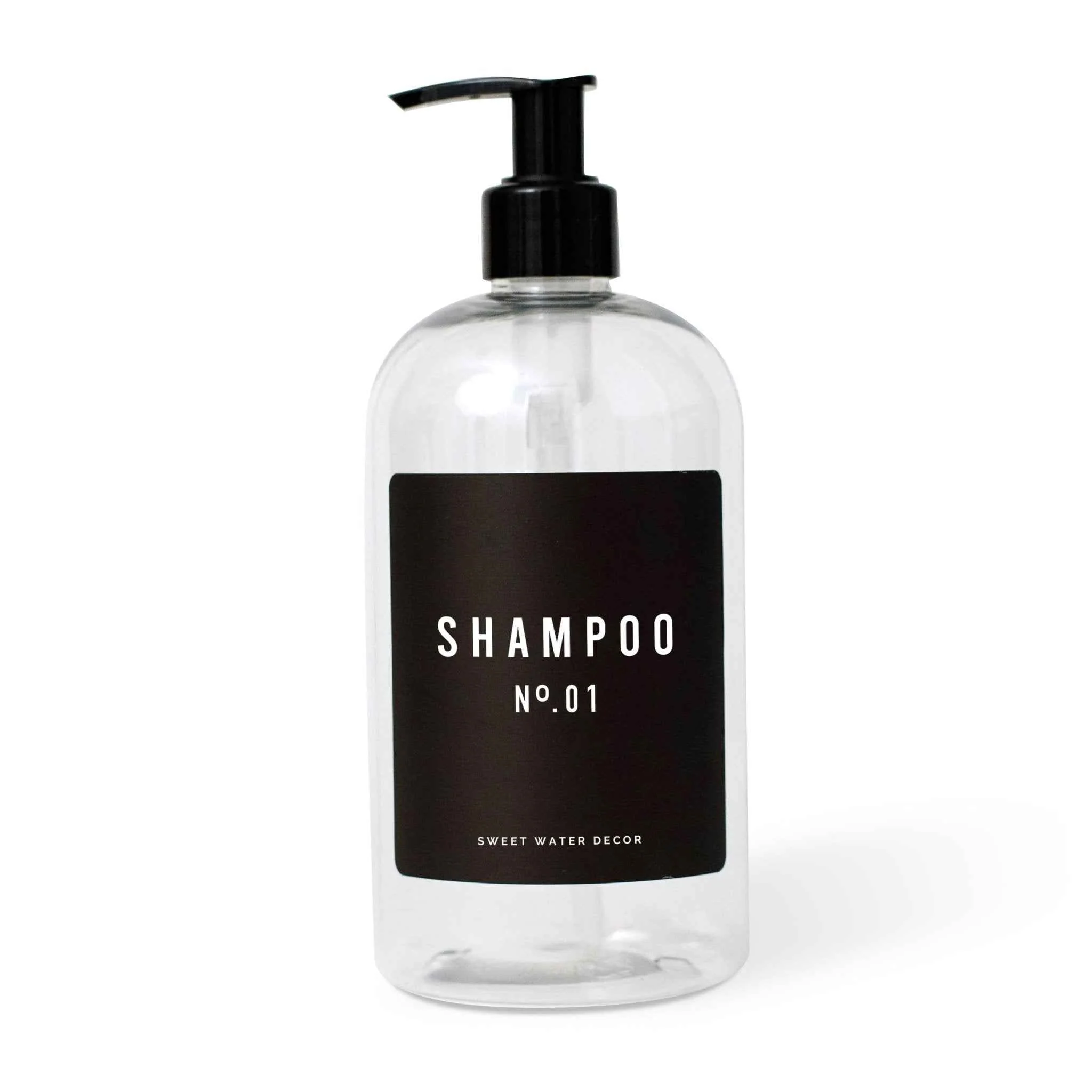 Original Design 16oz Clear Plastic Shampoo Dispenser – Black Label Artisan