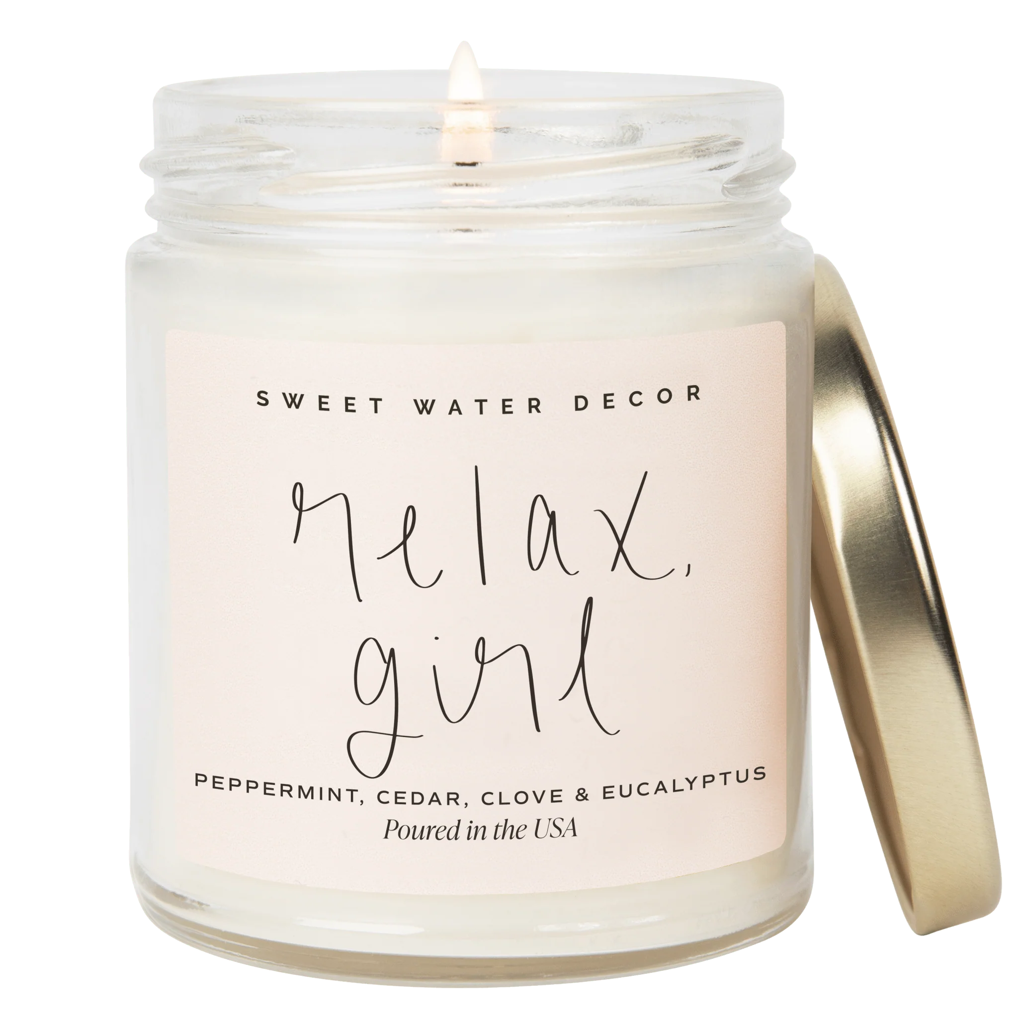 Fashionable Relax Girl Soy Candle – Clear Jar – 9 oz Relaxation Optimized