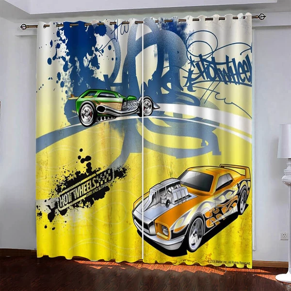 Fashionable Hot Wheels Kids Window Curtains Authentic