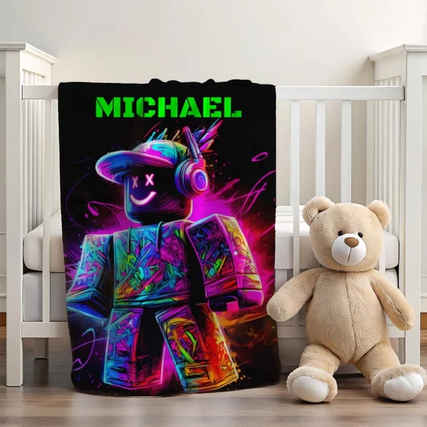 Responsible Personalized Gamer Minecraft Blanket – Custom Name Throw for Kids amp Gamers High-Performance