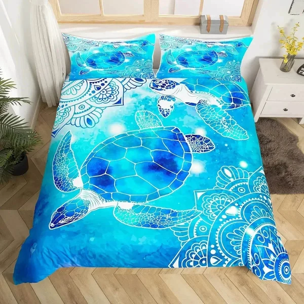 Classic Sea Turtle Duvet Cover Detailed