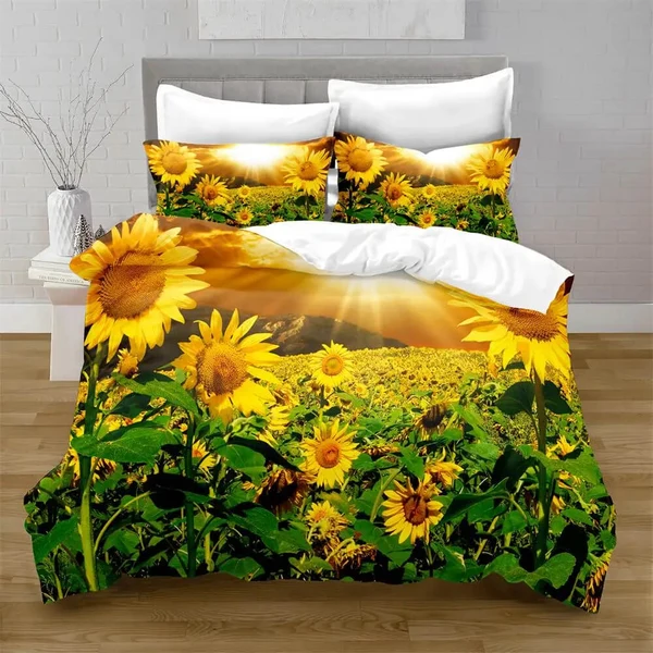 Fine 3D Sunflower Bedding Set Prestigious