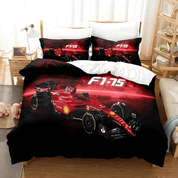 Fine Formula 1 Racing Car Bedding Set User-Friendly