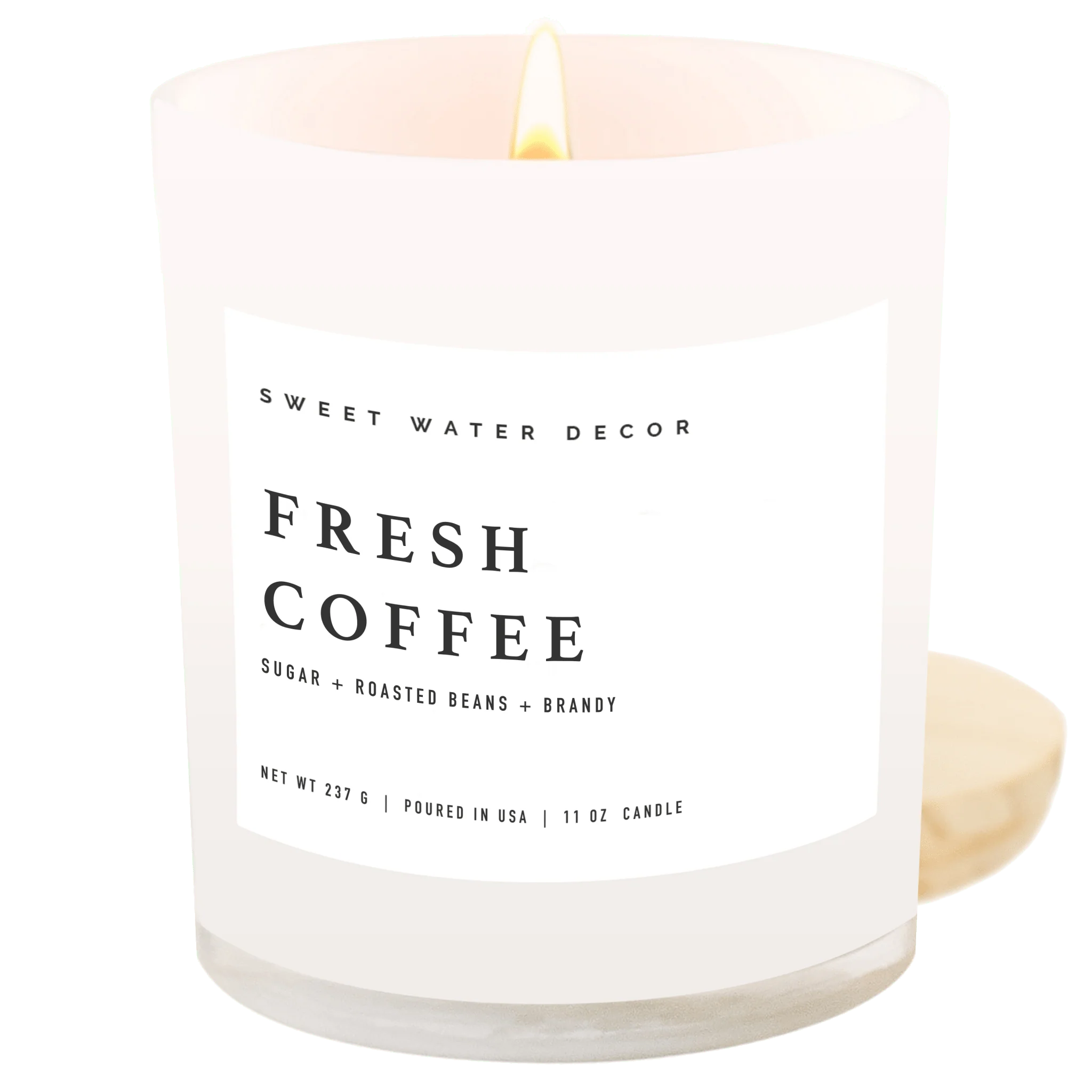 Responsible Fresh Coffee Soy Candle – White Jar – 11 oz Fast
