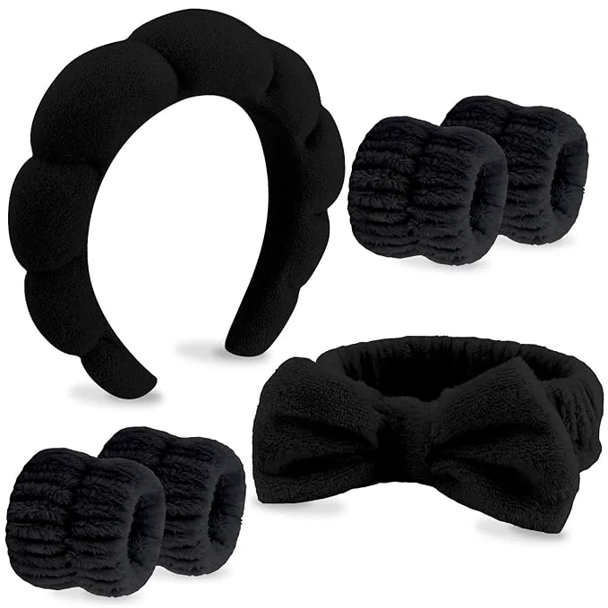 Traditional VELSCRUN 6 Pack Spa Headband Makeup Headband Face Wash Headbands Skincare Solid