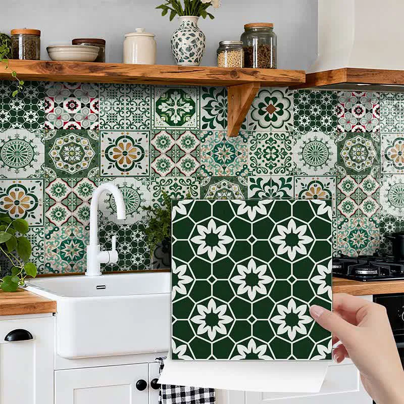 Long-Lasting Ownkoti Boho Green Peel and Stick Wall Sticker 24PCS High-Grade