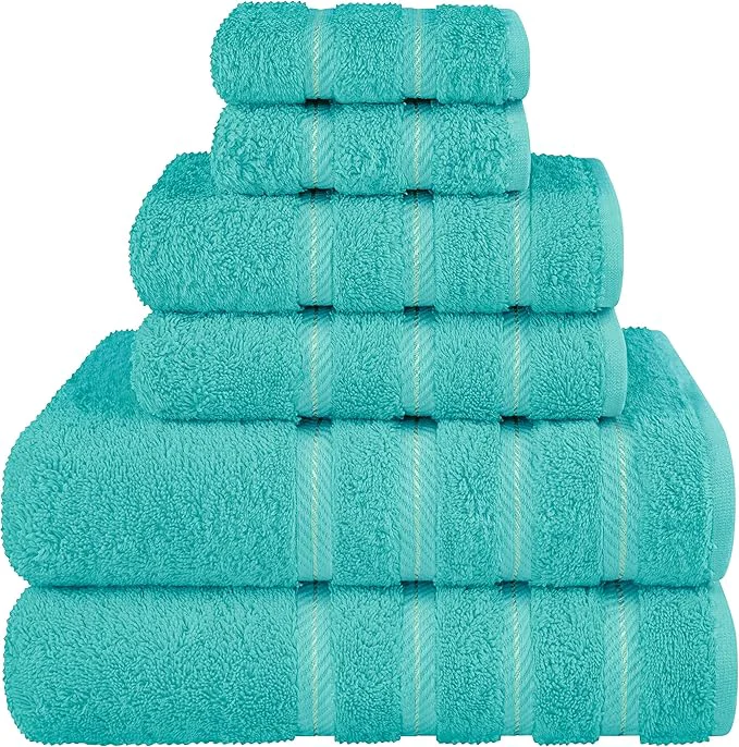 Genuine American Soft Linen Luxury 6 Piece Towel Set 2 Bath Towels 2 Hand Towel 2 Traditional