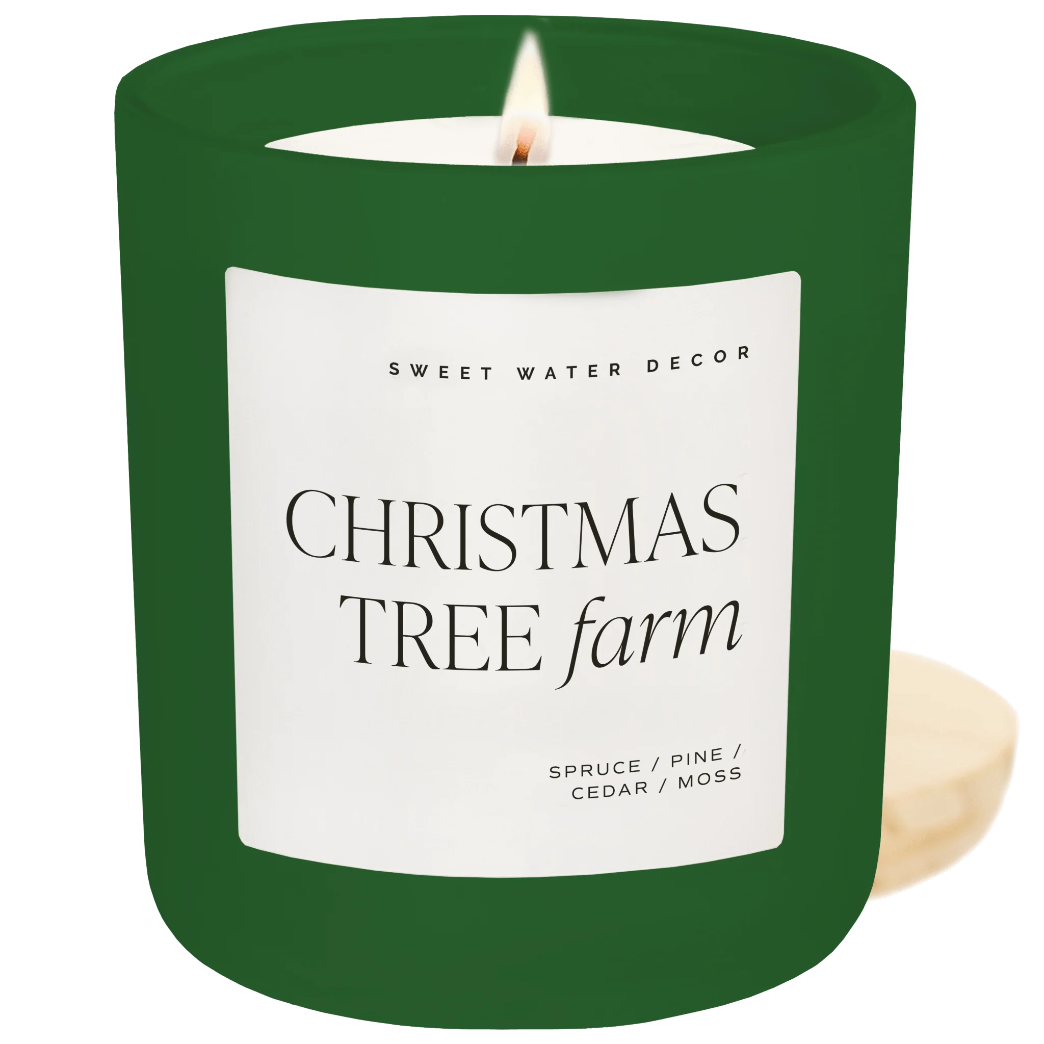Excellent Christmas Tree Farm Soy Candle – Green Matte Jar – 15 oz Original Design