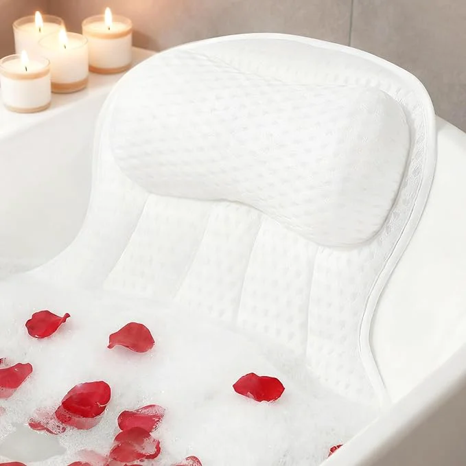 User-Friendly AmazeFan Luxury Bath Pillow Ergonomic Bathtub Spa Pillow Comfortable