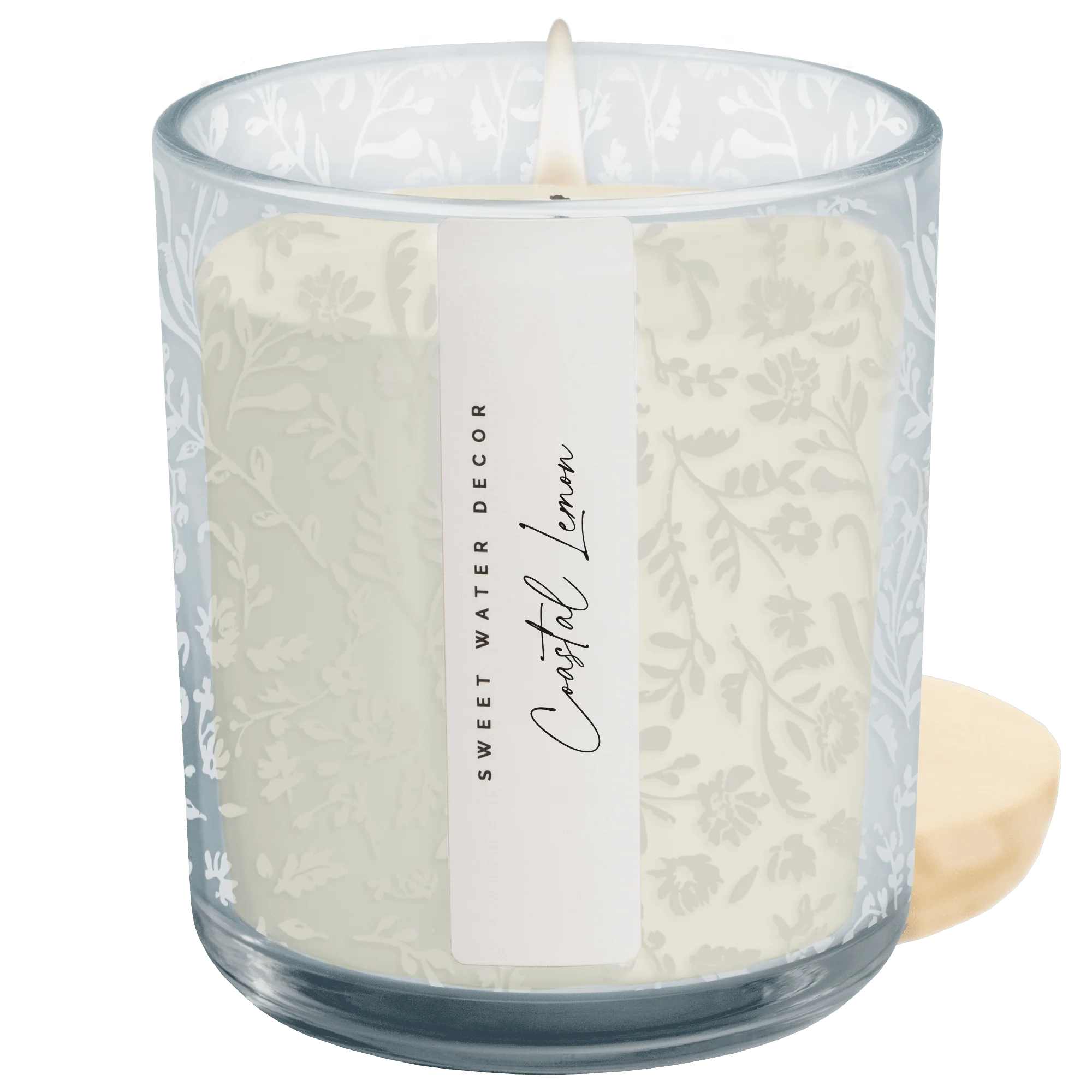 Elite Coastal Lemon Soy Candle – Blue Tinted Glass Jar – 12 oz Solid