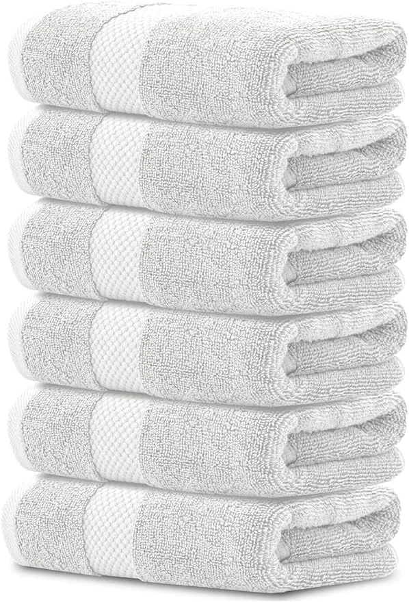 Convenient White Classic Luxury Silver Hand Towels Long-Lasting