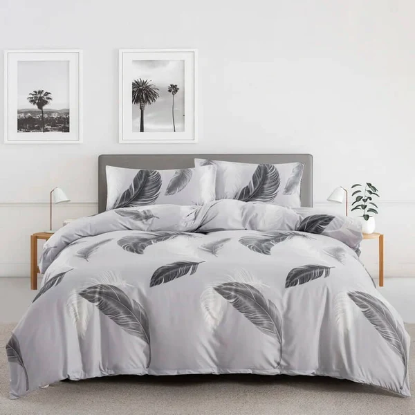Excellent Grey Feather Doona Cover – Luxury Boho Bird Plume Bedding Set For Teens amp Adults Enhanced