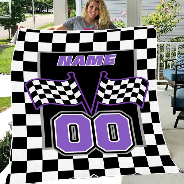 Refined Custom Go-Kart Racing Blanket with Name and Number Effective