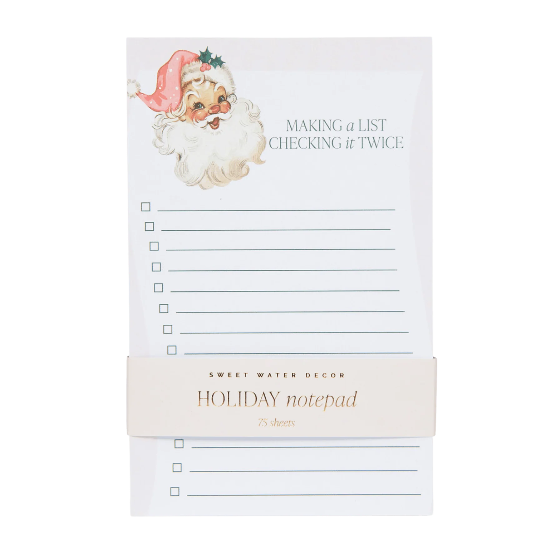 Outstanding Vintage Santa Notepad High-Grade