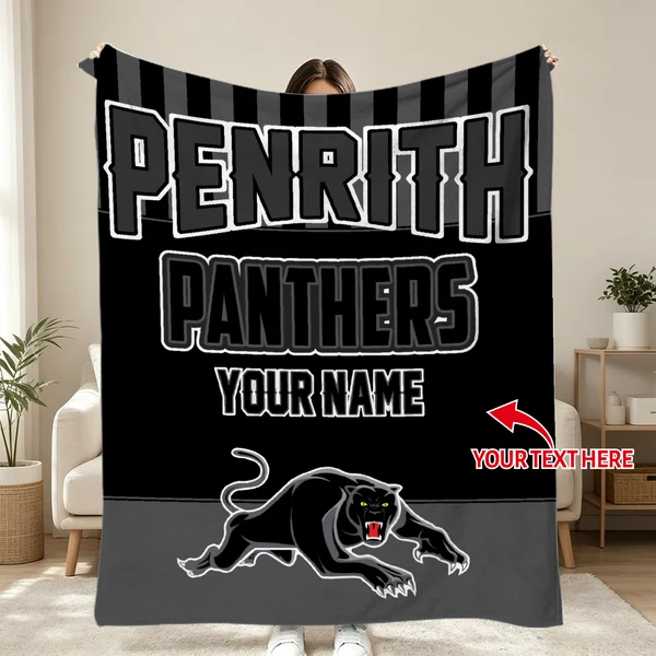 Relaxed Custom Rugby NRL Throw Blanket Recyclable